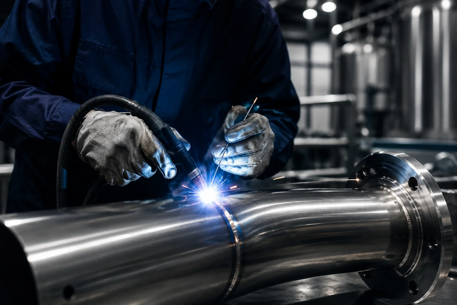 Welder and sparks